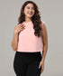Flared Sleeveless Chiffon Pink Top
