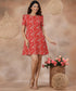 Printed Chiffon Puffed Sleeve Dress