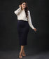 Bodycon Navy Blue Midi Skirt