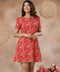 Printed Chiffon Puffed Sleeve Dress