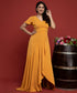 Mustard Sleeve Frilled High Low Maxi