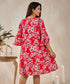 Flouncy Printed Red Dress