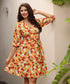 Vneck Half Sleeve Printed Dress