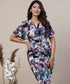 Front Detailed Shift Modern Floral Dress