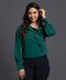 Green Chiffon Top With A Neck Tie