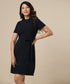 Round Neck Shift Navy Dress