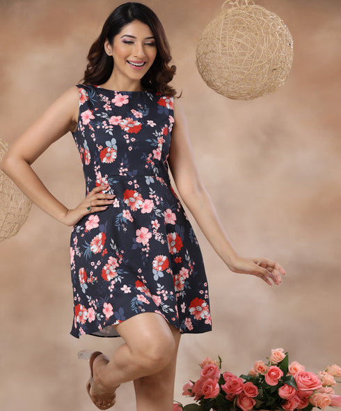 Sleeveless Floral Mini Dress