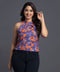 Halter Neck Bold Printed Chiffon Top