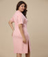 Side Slit Pink Midi Dress