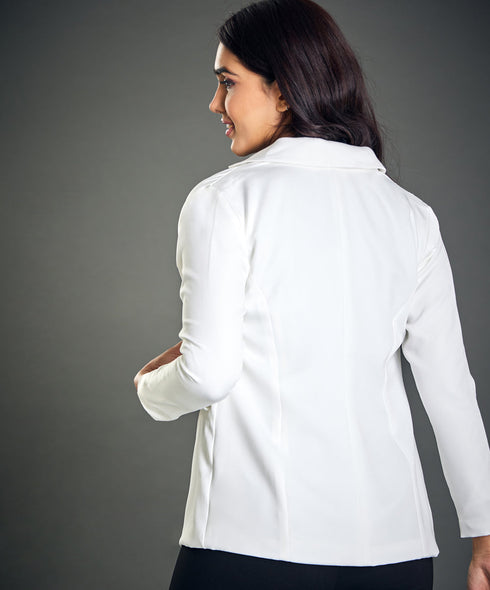 White Oversized Blazer With Lapels