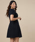 Round Neck Shift Navy Dress