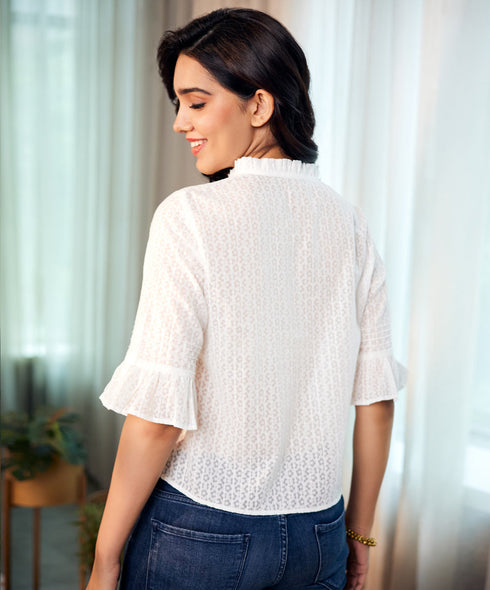 Off Duty Calm Floral Cotton Top