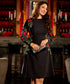 Rose Embroidered Black Dress