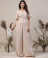 Stripe Printed Sleeve Flared Jump Suit