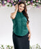 High Low Sleeveless Cotton Green Top
