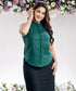High Low Sleeveless Cotton Green Top