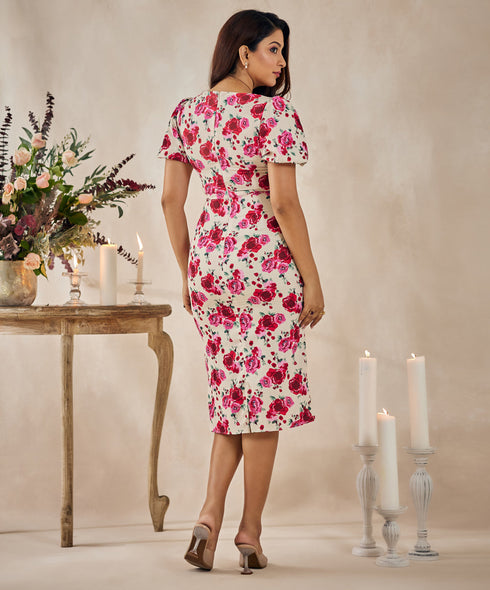 Floral Printed Puff Sleeve Dress