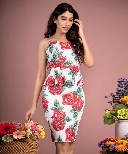 Floral Scuba Bra Cut Top