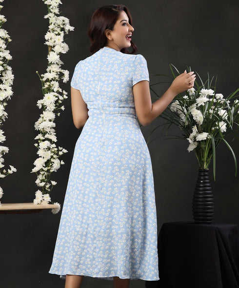 Printed Front Detailed Dress