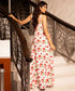 Criss Cross Floral Halter Neck Maxi