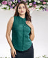 High Low Sleeveless Cotton Green Top