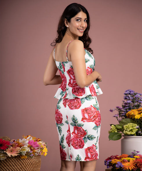 Floral Scuba Bra Cut Top