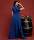Royal Blue Sleeve Frilled High Low Maxi