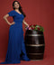 Royal Blue Sleeve Frilled High Low Maxi
