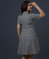 Sleeve Detailed Mini Check Dress