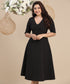 Elegant Swing Waistline Statement Black Dress