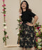 Black Mixed Bunch Floral Mixed Dress