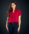 Front Scalloped Red Top