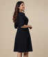 Shoulder Detailed Formal Navy Dress