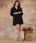 Lantern Sleeve Belted Wrap Dress