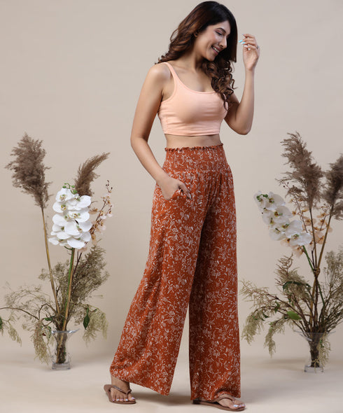Orange Color Relax Fit Cotton Pant