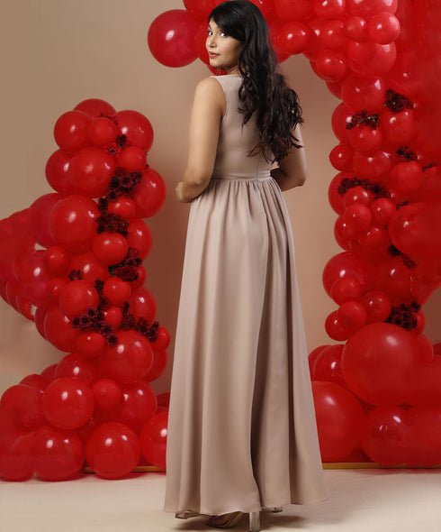 Princess Line Chiffon Maxi Dress