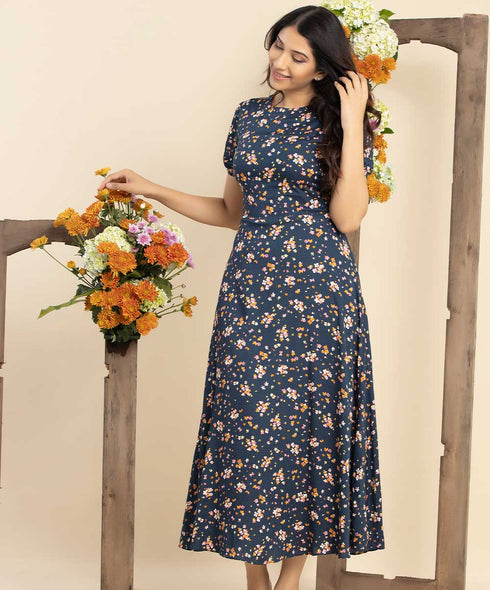 Wildflower Blue Printed Dress