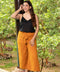 Deep Saffron Linen Relax Fitted Pant
