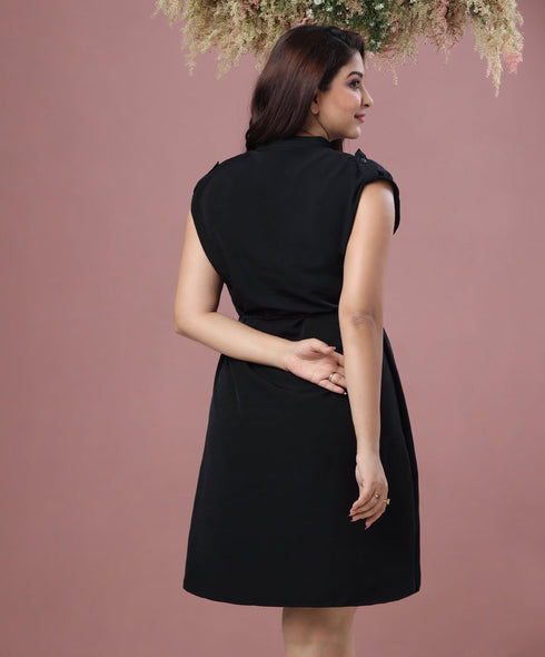 Zipper Detailed Safari Dress