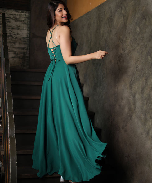 High Low Dark Green Maxi Dress