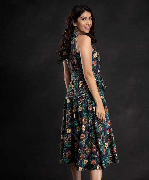 Spring Halter Bohemian Midi Dress