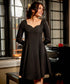 Long Sleeve Sweet Heart Neck Dress