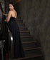 Black High Low Back Corded Maxi