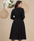 Half Sleeve Round Neck Black Dress