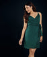 Sensual Green Vneck Mini Dress
