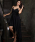 Black High Low Back Corded Maxi