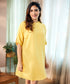 Loose Fitted Cotton Yellow Dress