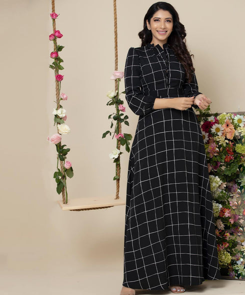 Elegant Black Long Sleeve Maxi