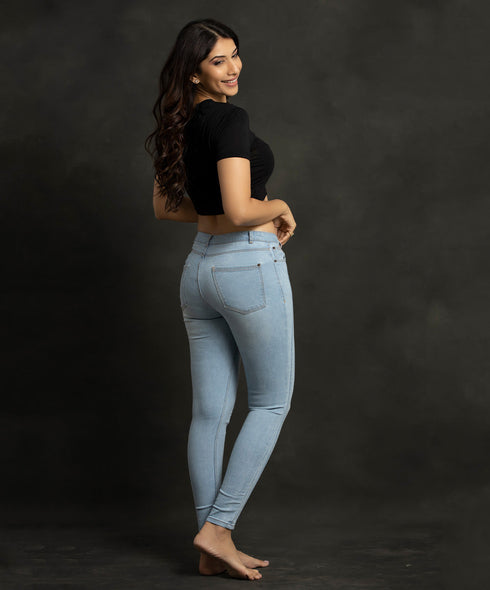 Triangle Panel Side Light Washed Jean