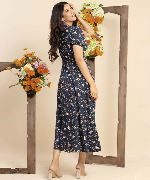 Wildflower Blue Printed Dress